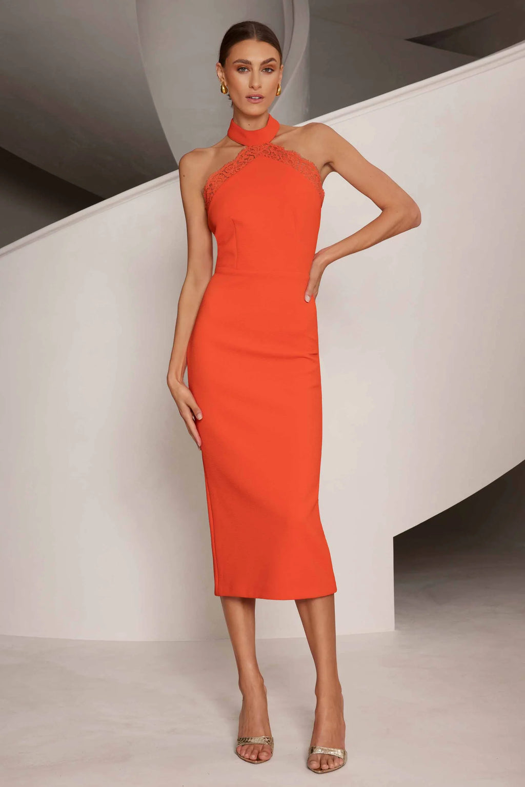 Elle Zeitoune Madeline Dress Tangerine Dress Hire AU