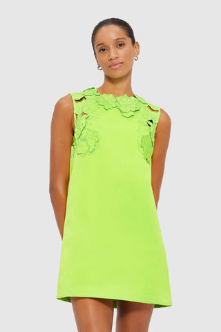 Leo Lin Blair Appliqué Mini Dress - Lime