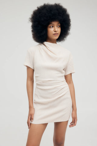 Third Form Electric Tucked Tee Dress - Bone