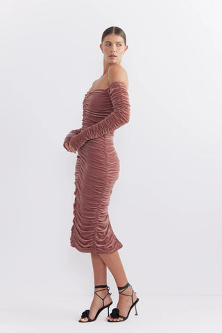 Pasduchas Suki Tapered Midi Dress - Maple