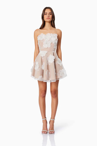 Elliatt Dahlia 3D Mini Dress - Ivory/Nude