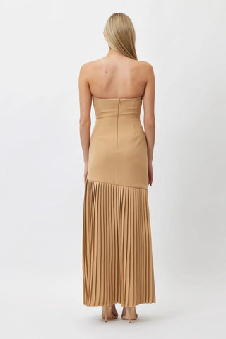 Bianca & Bridgett Mara Pleated Dress - Beige