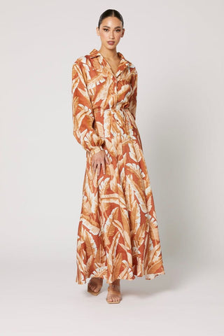 Winona Tundra Button Up Maxi Dress - Print