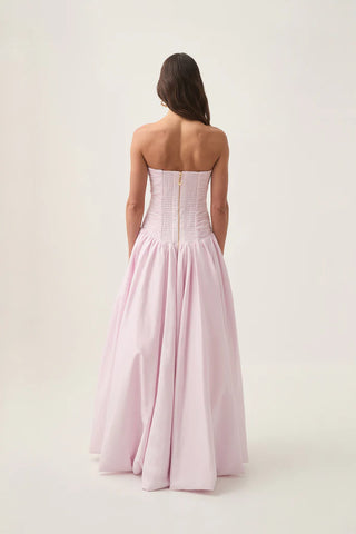 Aje Violette Bubble Hem Maxi Dress - Pastel Pink