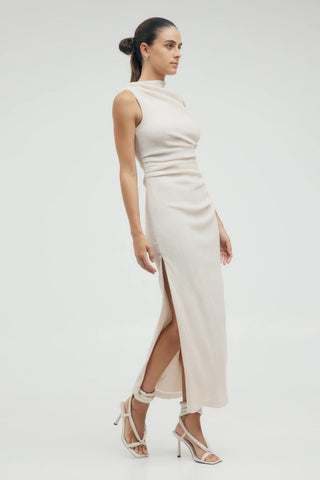 Third Form Electric Tucked Maxi Tank Dress - Bone