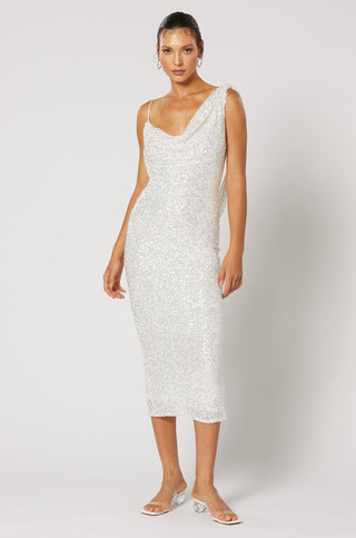 Winona Spritz Midi Dress - White