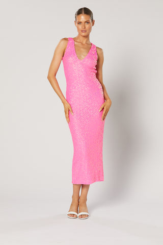 Winona Zadi Midi Dress - Pink