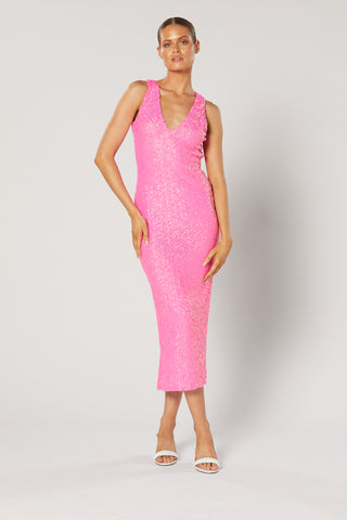 Winona Zadi Midi Dress - Pink