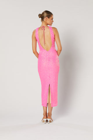 Winona Zadi Midi Dress - Pink