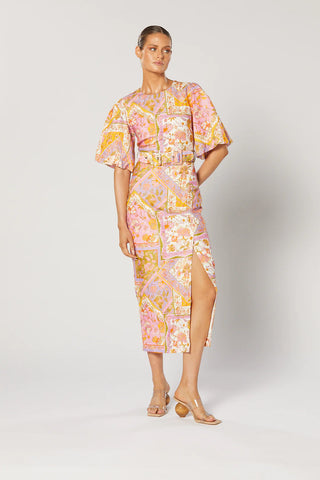 Winona Harlan Belted Dress - Paisley Print