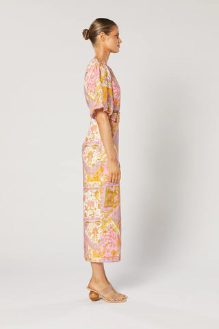 Winona Harlan Belted Dress - Paisley Print