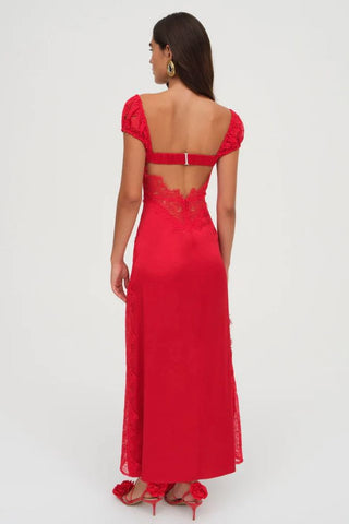 For Love & Lemons Casey Maxi Dress - Red