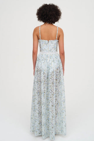 For Love & Lemons Ceceila Lace Maxi Dress - Blue