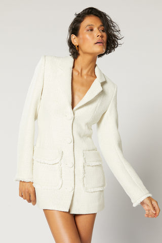 Winona Ophir Trimmed Blazer Dress - White