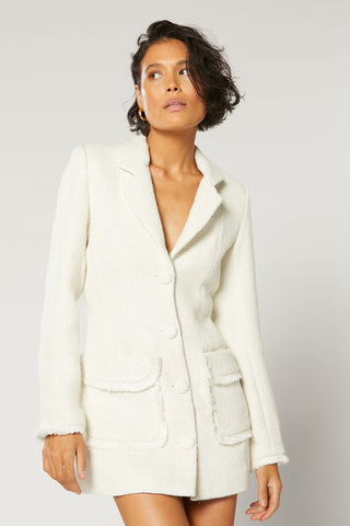 Winona Ophir Trimmed Blazer Dress - White