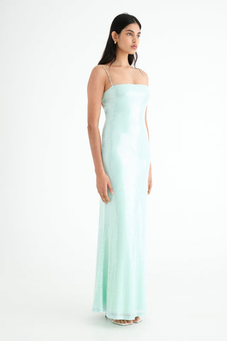 Benni Juliano Sequin Slip Dress - Aquamarine