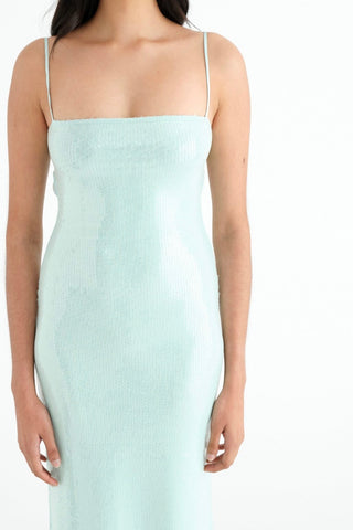 Benni Juliano Sequin Slip Dress - Aquamarine