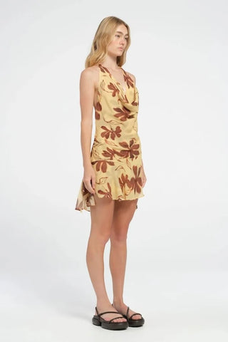 Benni Harlow Halter Mini Dress - Butter Floral