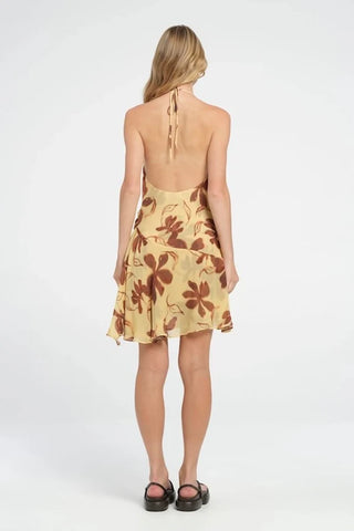 Benni Harlow Halter Mini Dress - Butter Floral