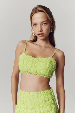 Aje Quintette Textured Bralette - Light Lime