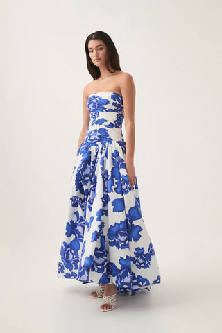 Aje Behold Maxi Dress - Boldly Blooming Cobalt