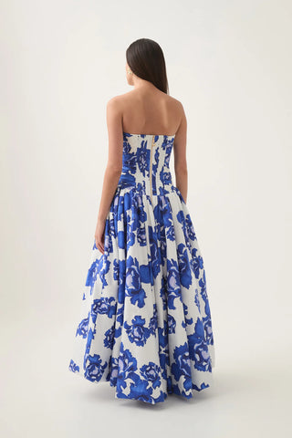 Aje Behold Maxi Dress - Boldly Blooming Cobalt