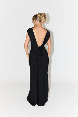 Odd Muse The Ultimate Muse Drape Back Maxi Dress - Black