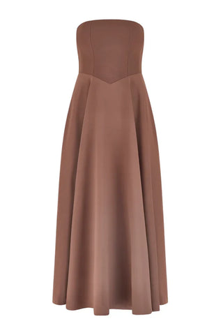 Odd Muse The Ultimate Muse Strapless Midi Dress - Brown