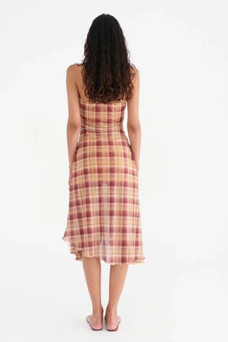 Benni Camilla Hanky Hem Dress - Toffee Check