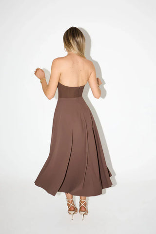 Odd Muse The Ultimate Muse Strapless Midi Dress - Brown