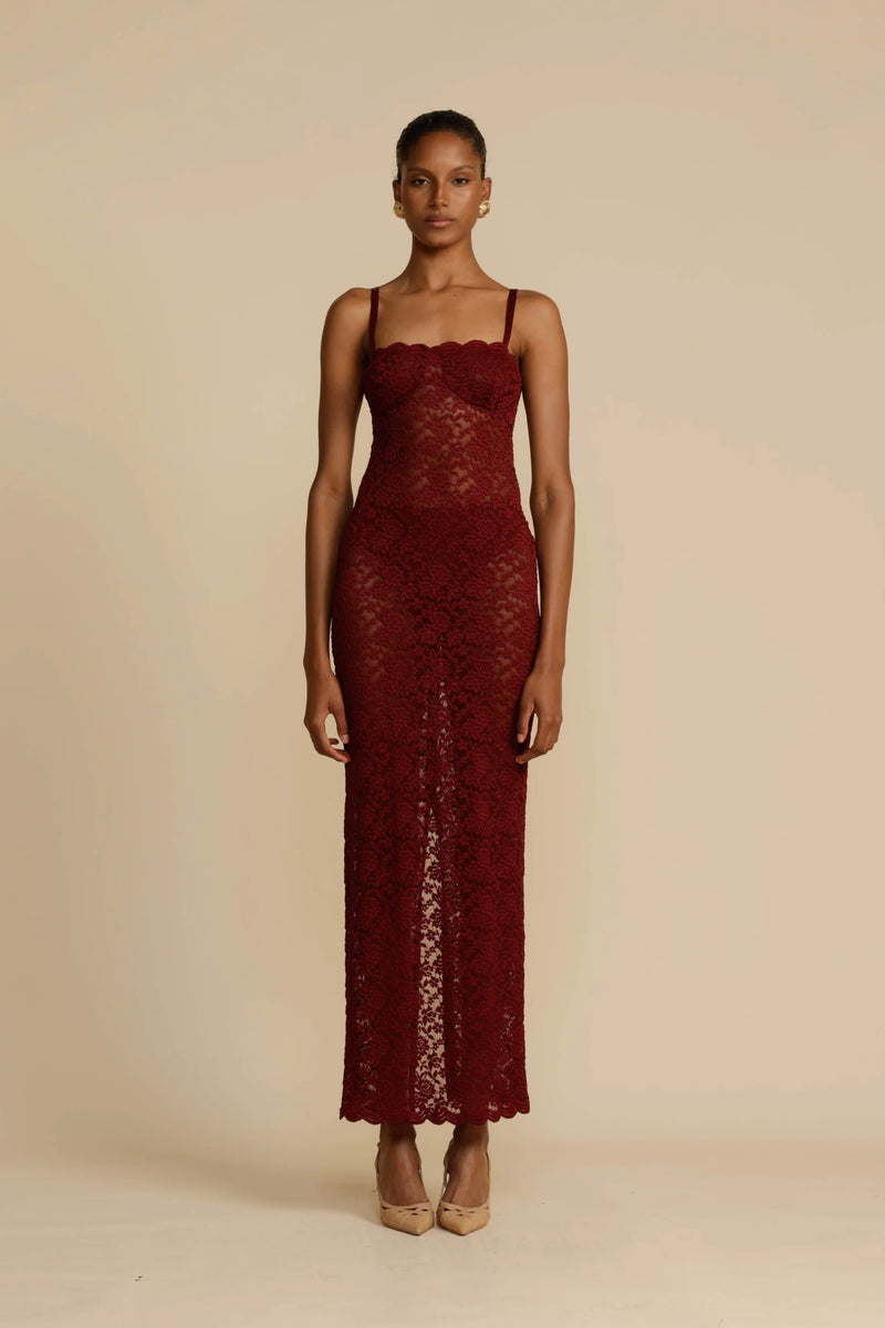 Arcina Ori Margot Dress - Wine – Dress Hire AU