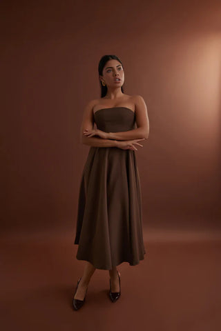 Odd Muse The Ultimate Muse Strapless Midi Dress - Brown