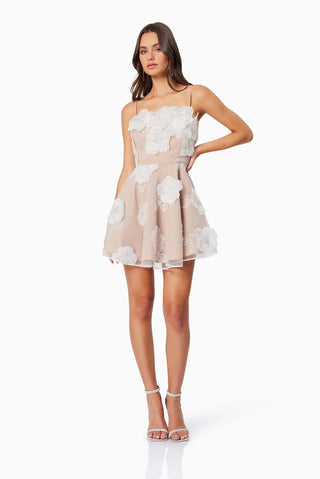 Elliatt Dahlia 3D Mini Dress - Ivory/Nude