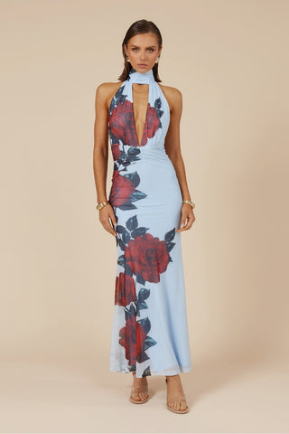 Runaway the Label Antonie Maxi Dress - Red Rose