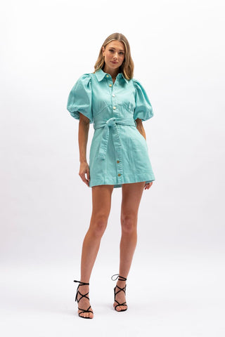 Aureta Siobhan Mini Dress - Aquamarine