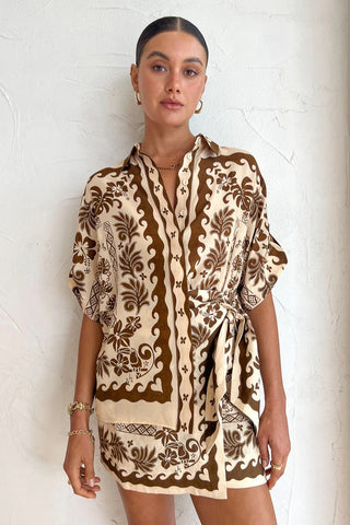 Alémais Tropic Shirt - Choc/Cream