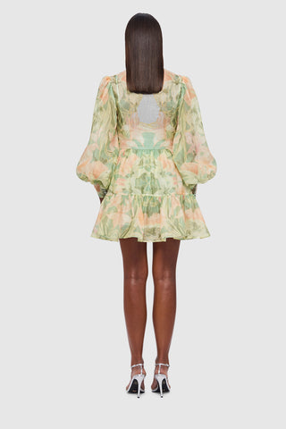 Leo Lin Alexandra Mini Dress - Orient Print in Evergreen