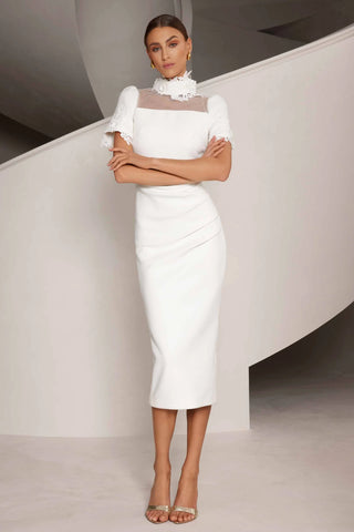 Elle Zeitoune Anne Midi Dress - White