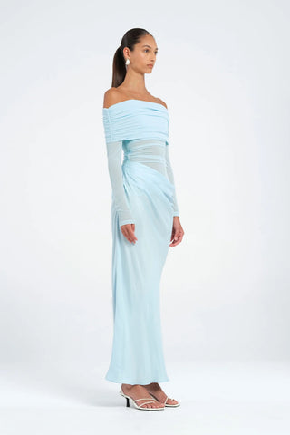 Benni Yasmin Off-Shoulder Maxi Dress - Baby Blue