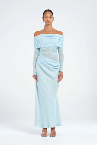 Benni Yasmin Off-Shoulder Maxi Dress - Baby Blue