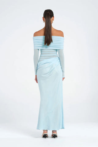 Benni Yasmin Off-Shoulder Maxi Dress - Baby Blue