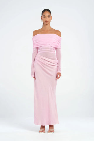 Benni Yasmin Off-Shoulder Maxi Dress - Baby Pink