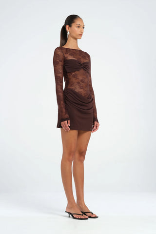 Benni Oskar Mini Dress - Chocolate