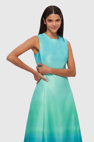 Leo Lin Cleo Sleeveless Midi Dress - Ombre Aqua