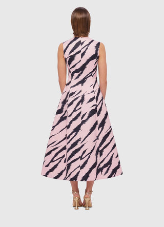 Leo Lin Cleo Sleeveless Midi Dress - Tiger Print in Pink