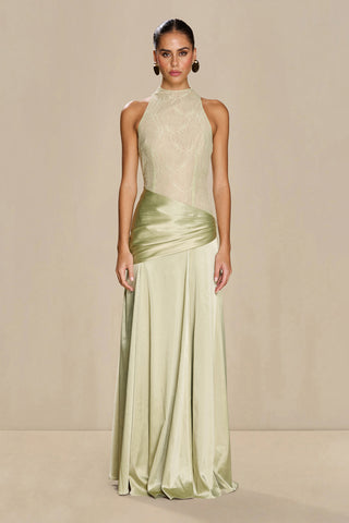 Sonya Dalia Gown Dress - Pistachio