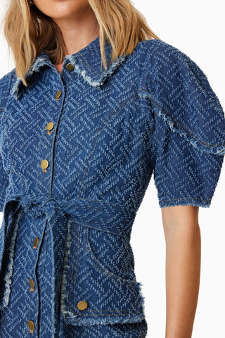 Elliatt Cora Denim Day Dress - Navy