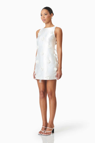 Elliatt Lunaria Satin Mini Dress - White