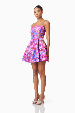 Elliatt Abrielle Fit & Flare Mini Dress - Purple Multi