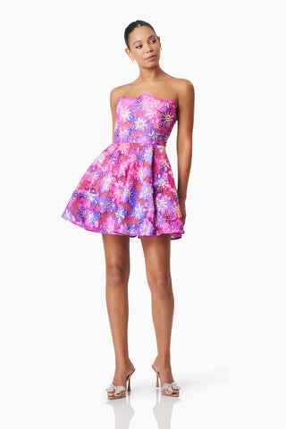 Elliatt Abrielle Fit & Flare Mini Dress - Purple Multi